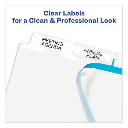 Avery Print and Apply Index Maker Clear Label Dividers, Big Tab, 5-Tab, White Tabs, 11 x 8.5, White, 1 Set