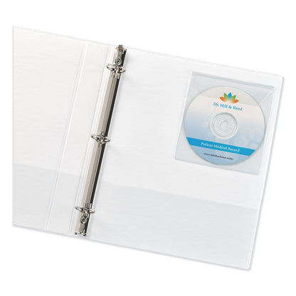 Avery Self-Adhesive Media Pockets, 1 Disc Capacity, Clear, 10/Pack