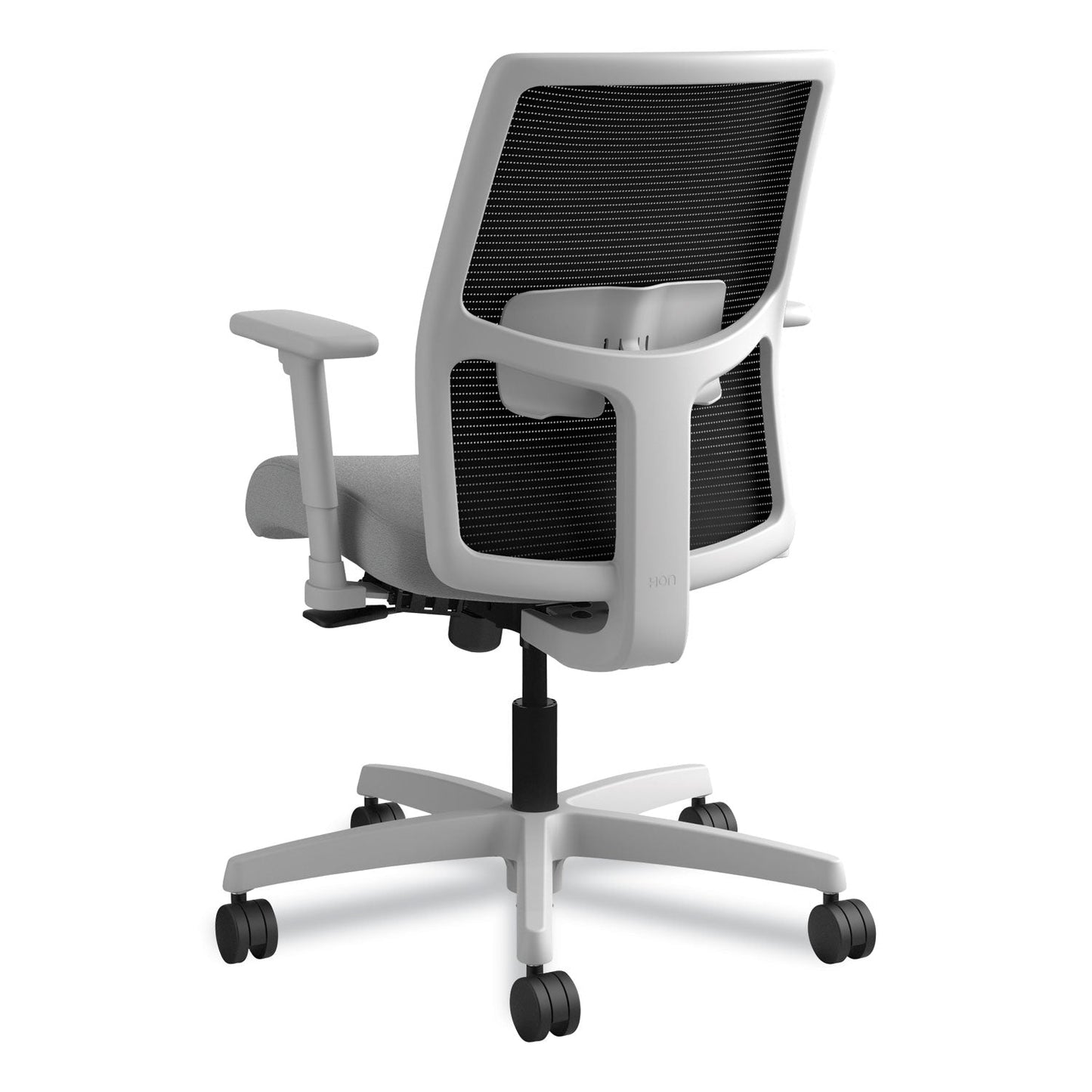 HON Ignition 2.0 4-Way Stretch Low-Back Mesh Task Chair, Supports Up to 300 lb, Frost Seat, Charcoal Back, Titanium Base