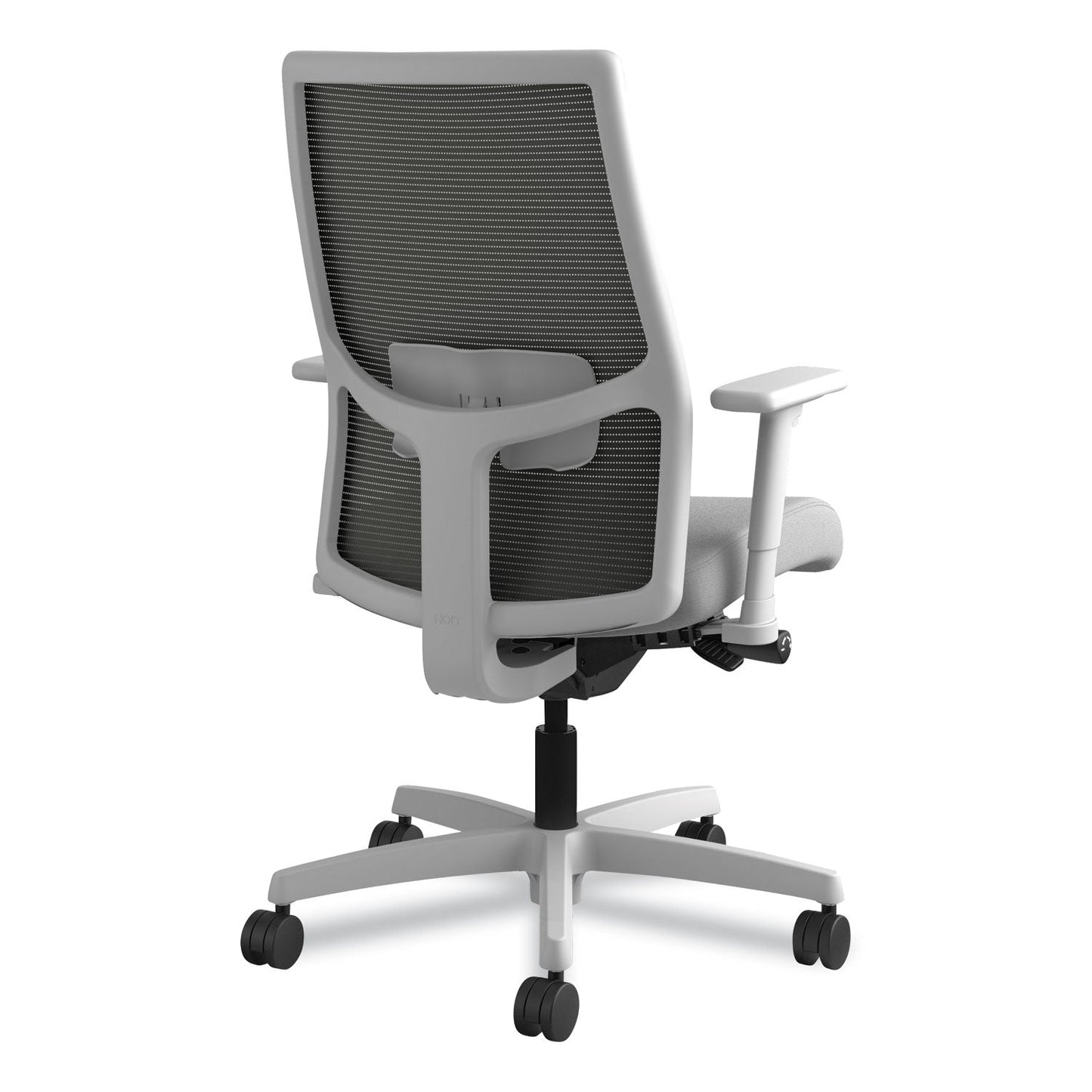 HON Ignition 2.0 4-Way Stretch Mid-Back Mesh Task Chair, Supports Up to 300 lb, Frost Seat, Charcoal Back, Titanium Base