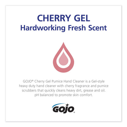 GOJO Cherry Gel Pumice Hand Cleaner, Cherry Scent, 1 gal Bottle, 2/Carton