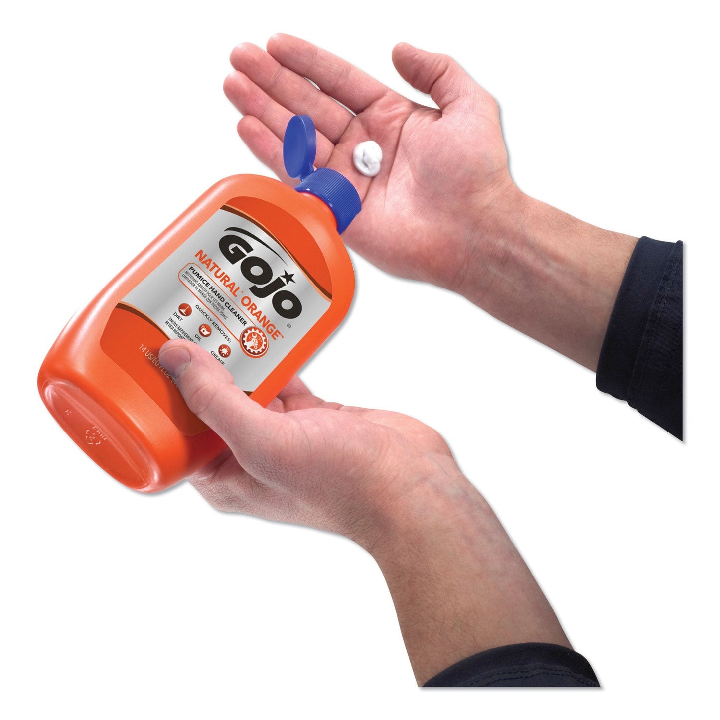 GOJO NATURAL ORANGE Pumice Hand Cleaner, Citrus, 14 oz Bottle, 12/Carton