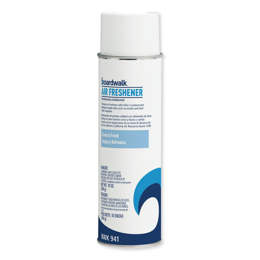 Boardwalk Fresh Scent Air Freshener, 10 oz Aerosol Spray, 12/Carton