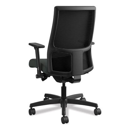 HON Ignition Series Mesh Mid-Back Work Chair, Supports Up to 300 lb, 17.5" to 22" Seat Height, Iron Ore Seat, Black Back/Base