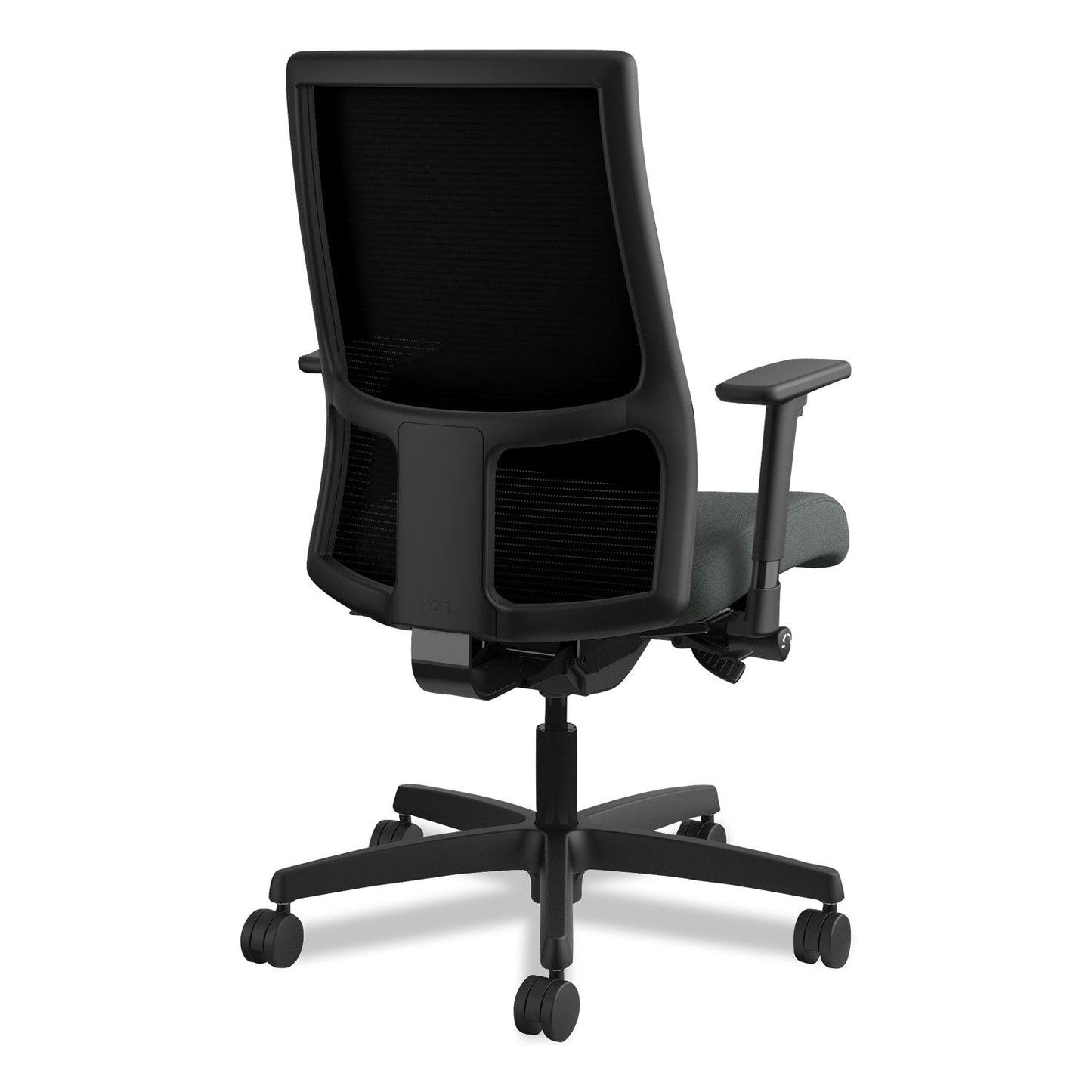 HON Ignition Series Mesh Mid-Back Work Chair, Supports Up to 300 lb, 17.5" to 22" Seat Height, Iron Ore Seat, Black Back/Base