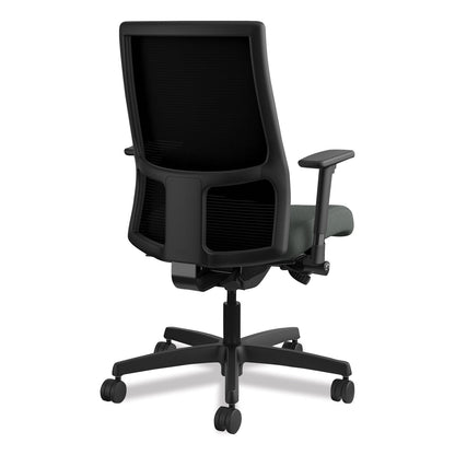 HON Ignition Series Mesh Mid-Back Work Chair, Supports Up to 300 lb, 17.5" to 22" Seat Height, Iron Ore Seat, Black Back/Base