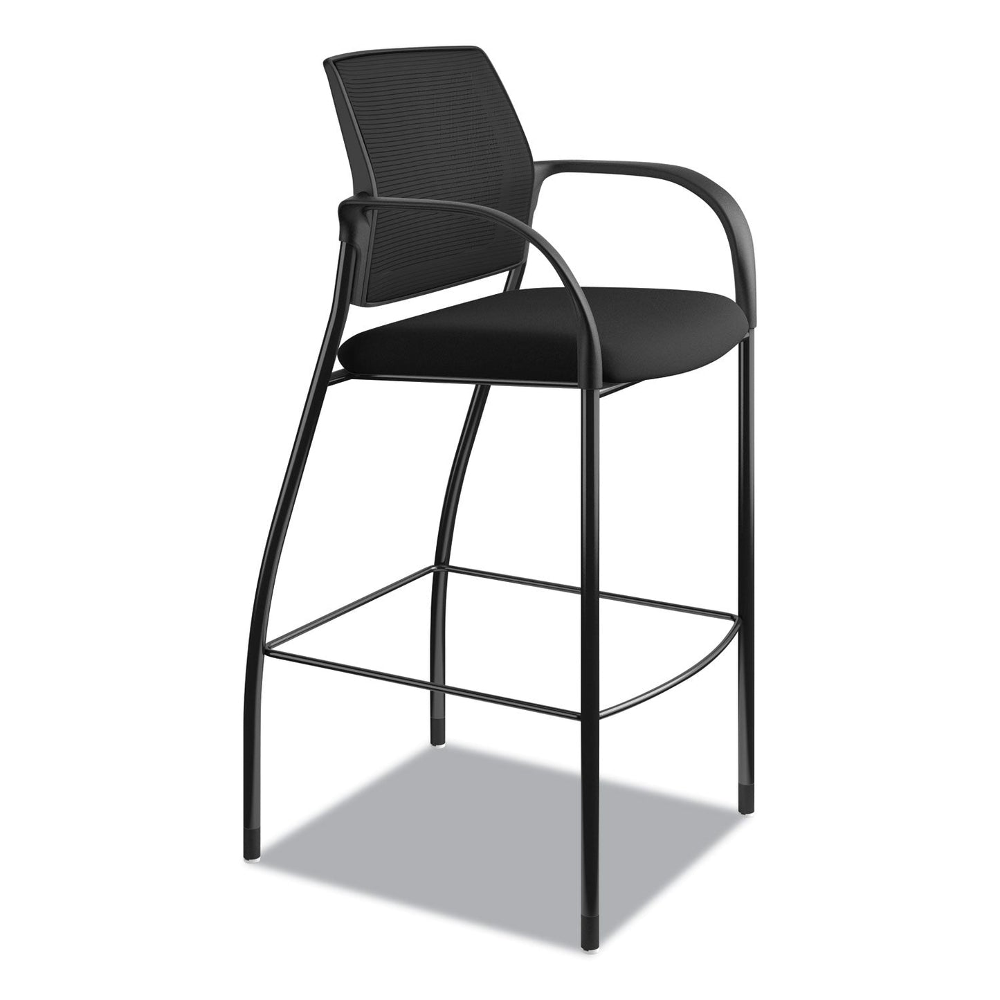 HON Ignition 2.0 Ilira-Stretch Mesh Back Cafe Height Stool, Supports Up to 300 lb, 31" Seat Height, Black
