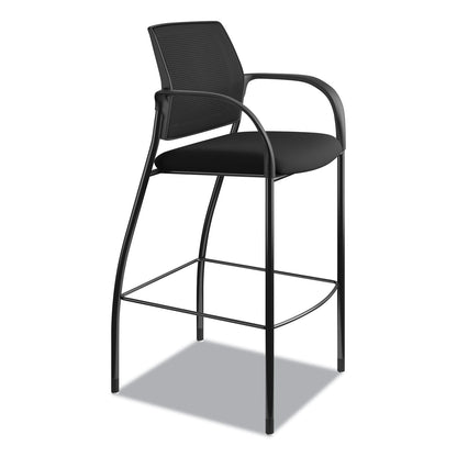 HON Ignition 2.0 Ilira-Stretch Mesh Back Cafe Height Stool, Supports Up to 300 lb, 31" Seat Height, Black