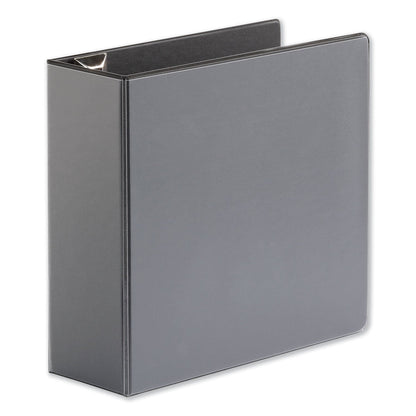 Universal Deluxe Easy-to-Open D-Ring View Binder, 3 Rings, 4" Capacity, 11 x 8.5, Black
