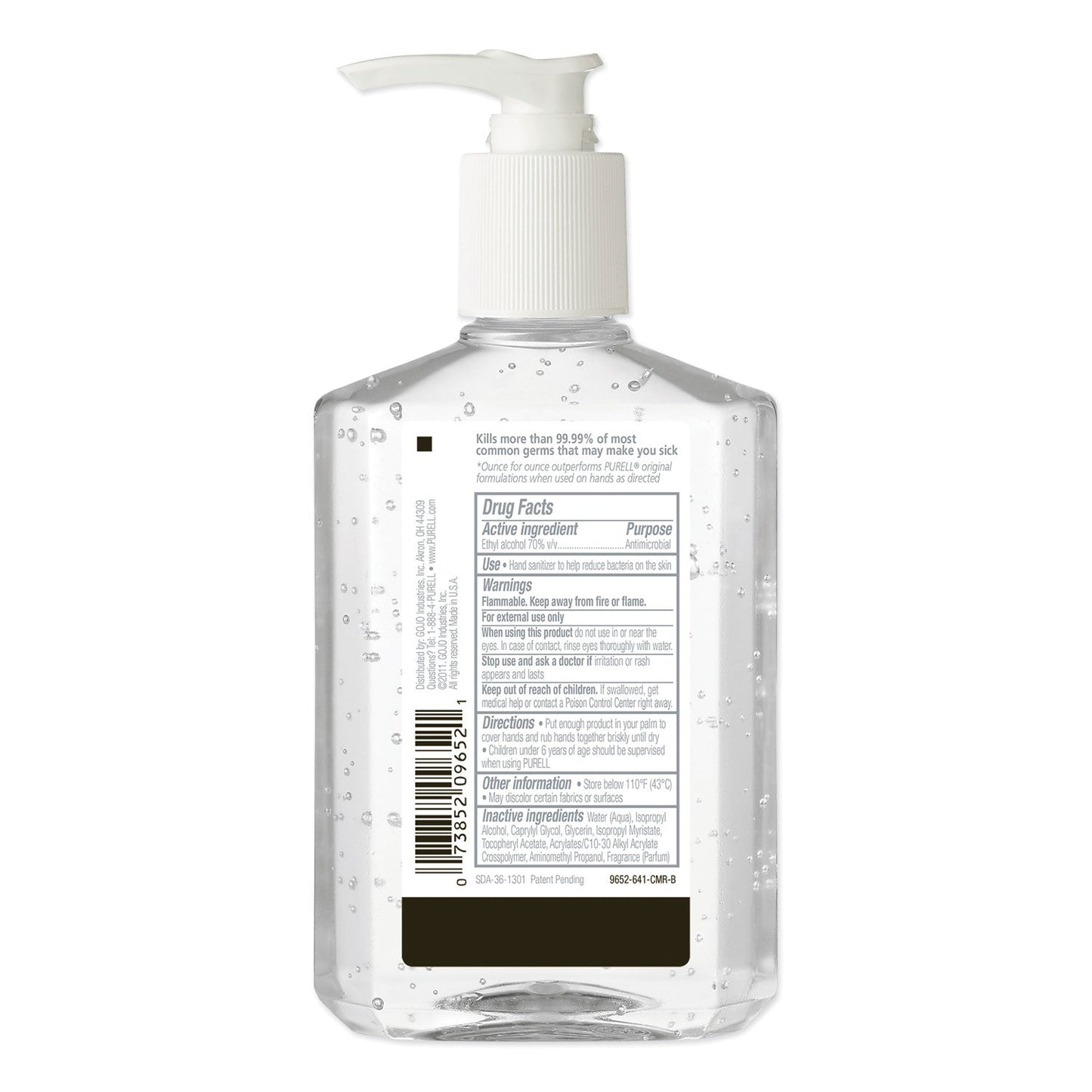 PURELL Advanced Refreshing Gel Hand Sanitizer, 8 oz Pump Bottle, Clean Scent, 12/Carton