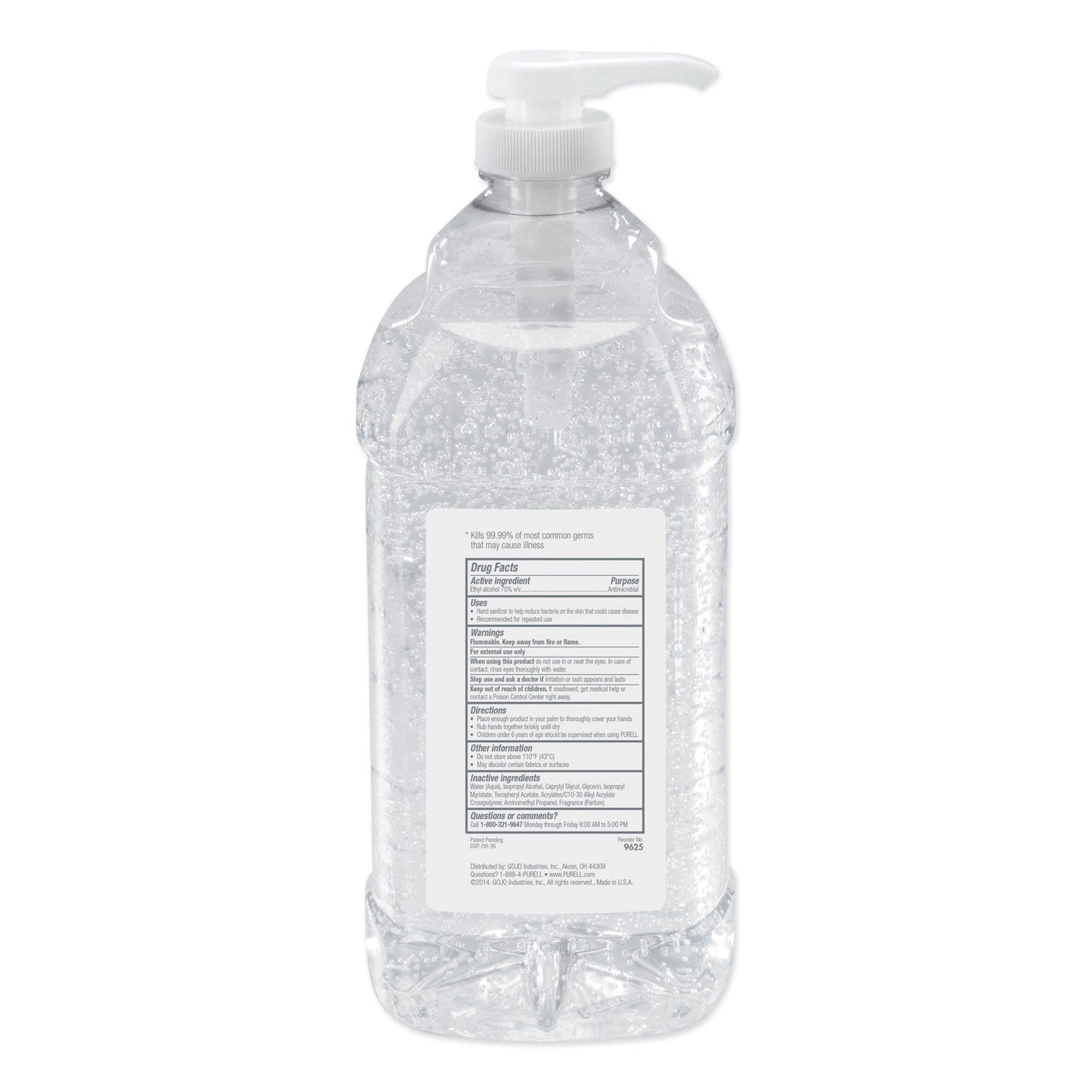 PURELL Advanced Refreshing Gel Hand Sanitizer, 2 L Pump Bottle, Clean Scent, 4/Carton