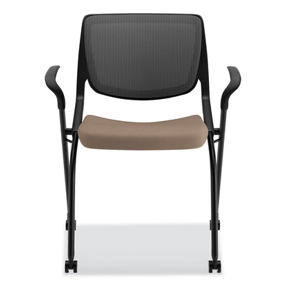 HON Motivate Nesting/Stacking Flex-Back Chair, Supports Up to 300 lb, Morel Seat, Black Back/Base