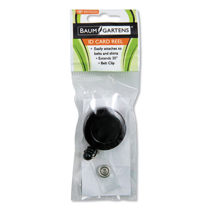 SICURIX ID Card Reel with Belt Clip, 30" Extension, Black