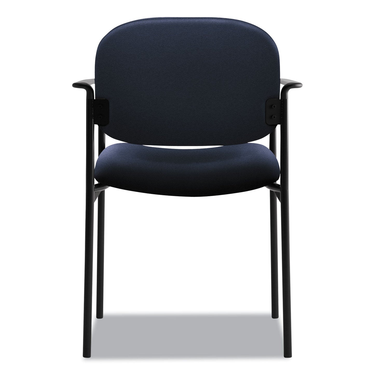 HON VL616 Stacking Guest Chair with Arms, Supports Up to 250 lb, Navy Seat/Back, Black Base