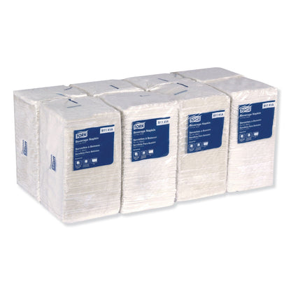 Tork Universal Beverage Napkin, 1-Ply,9.13 x 9.13, 1/4 Fold, Poly-Pack, White, 4000/Carton