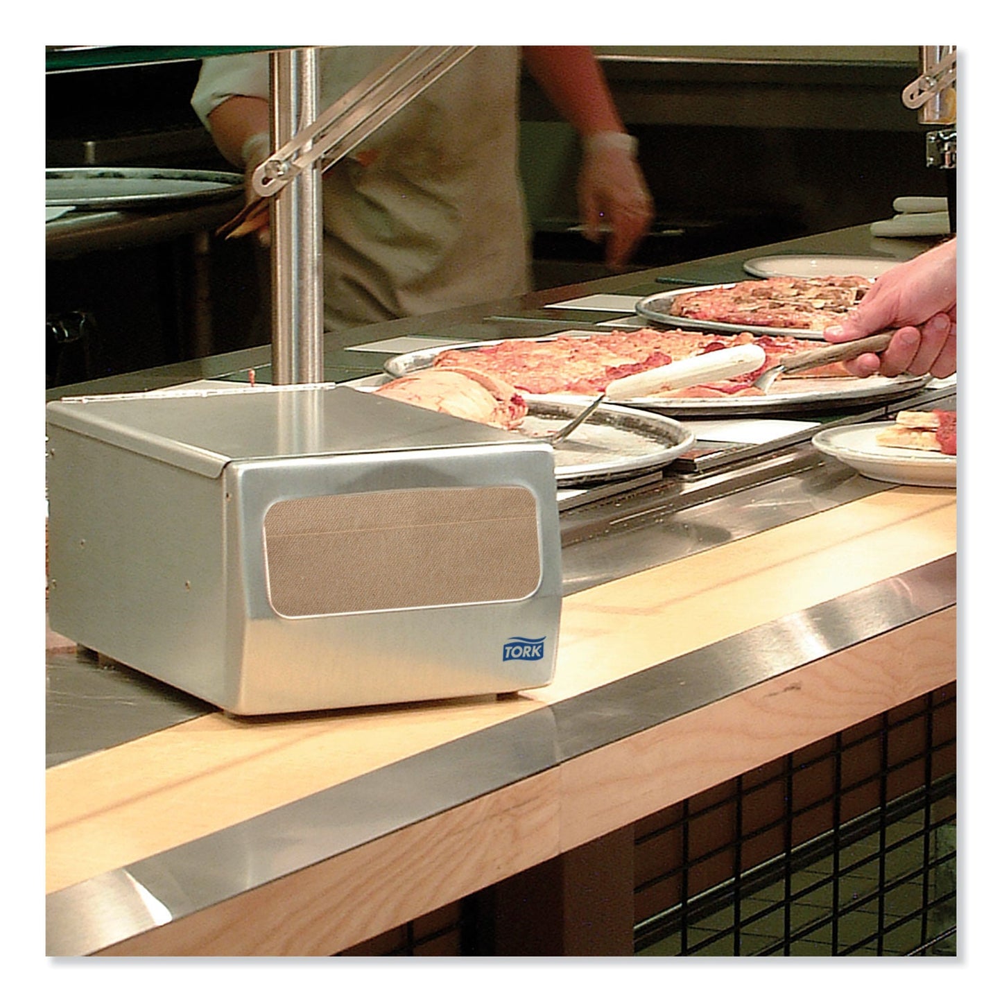 Tork Masterfold Napkin Dispenser, 7.63 x 11.75 x 5.63, Brushed Steel