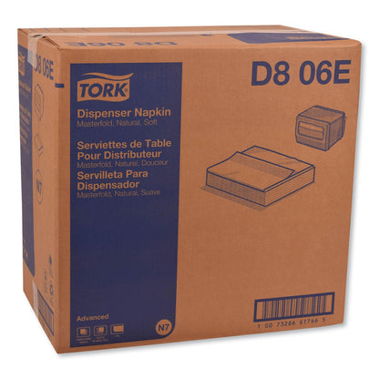 Tork Advanced Masterfold Dispenser Napkin, 1-Ply, 12" x 17", Natural, 500/PK, 12PK/CT