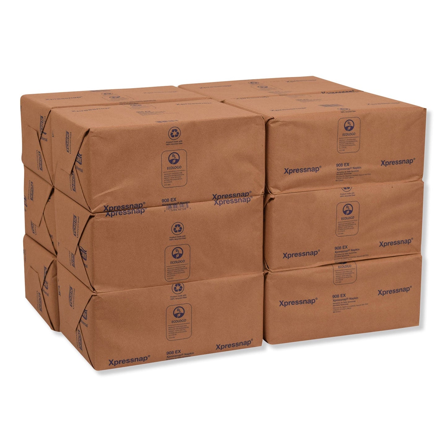 Tork Xpressnap Interfold Dispenser Napkins, 1-Ply, 13 x 8.5, Natural, 500/Pack, 12 Packs/Carton