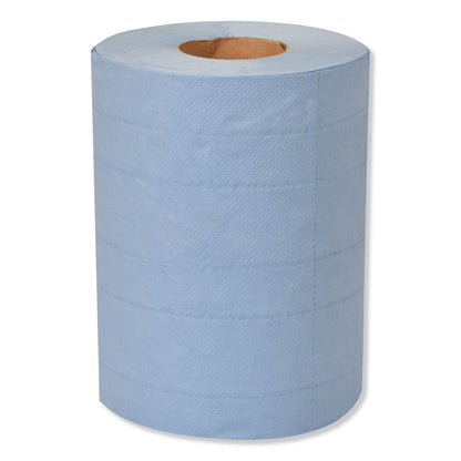 Tork Industrial Paper Wiper, 4-Ply, 10 x 15.75, Blue, 190 Wipes/Roll, 4 Roll/Carton