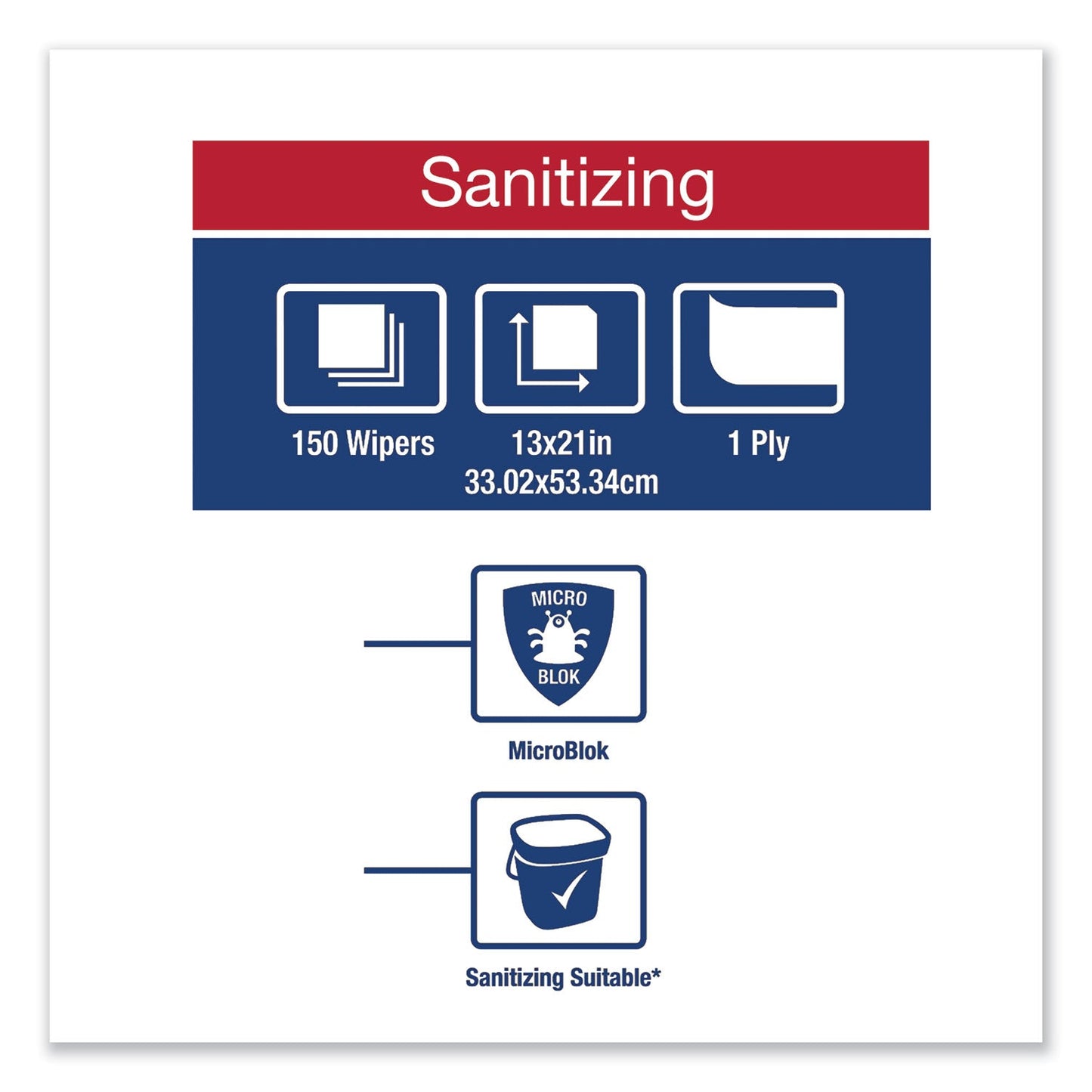 Tork Foodservice Cloth, 13 x 21, Blue, 150/Carton