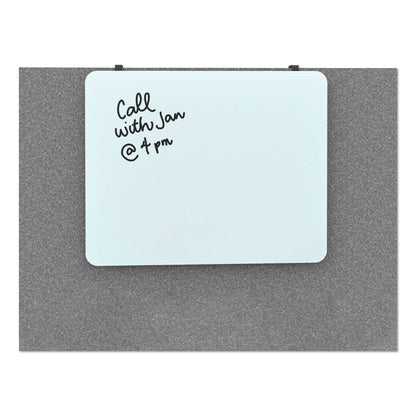 U Brands Cubicle Glass Dry Erase Board, 20 x 16, White