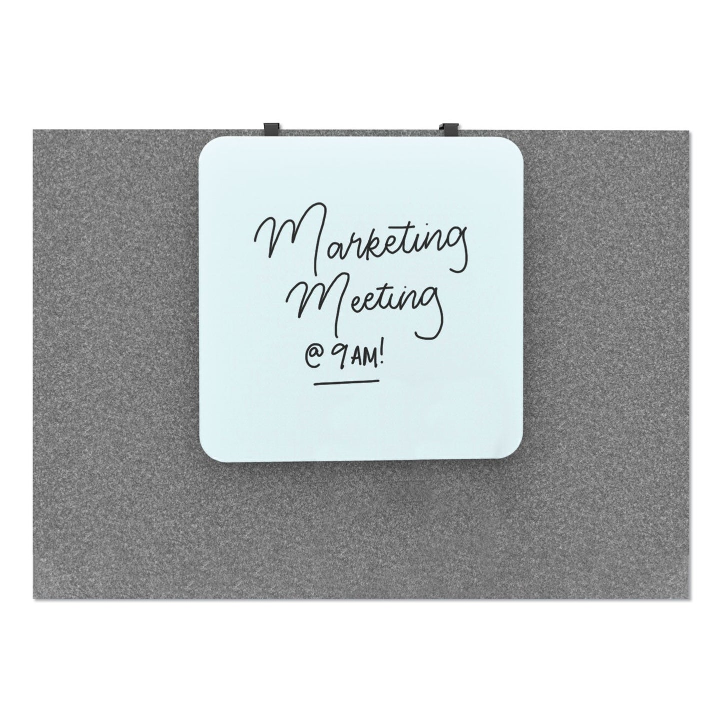 U Brands Cubicle Glass Dry Erase Board, 12 x 12, White