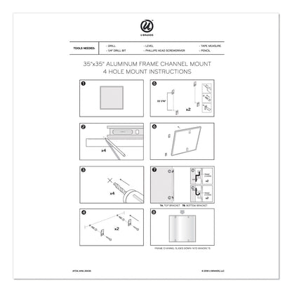 U Brands PINIT Magnetic Dry Erase Board, 36 x 36, White