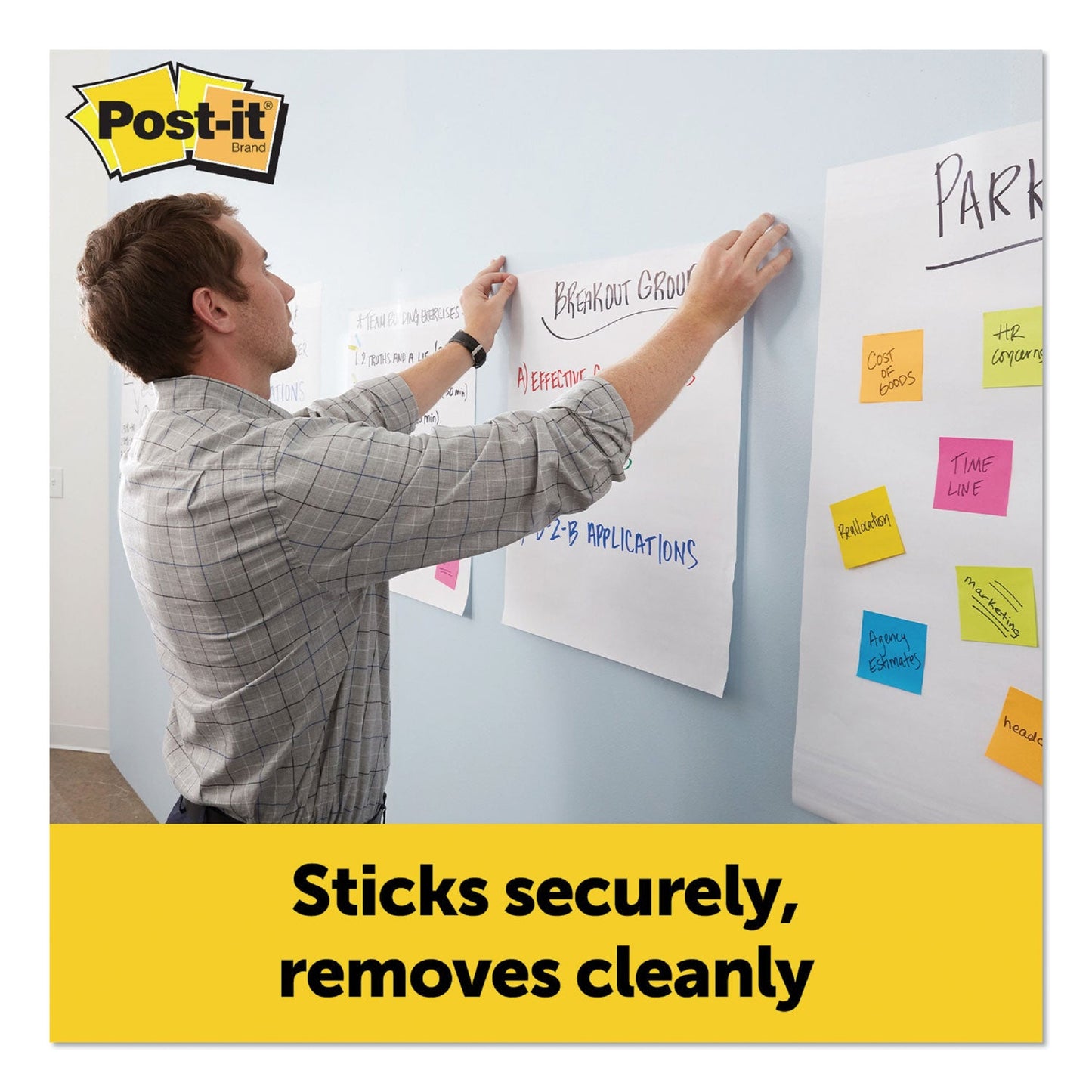 Post-it Vertical-Orientation Self-Stick Easel Pads, Unruled, 15 x 18, White, 20 Sheets, 2/Pack
