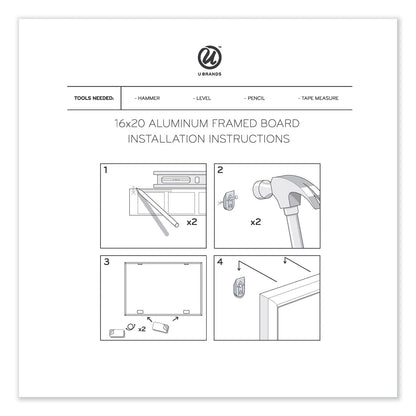 U Brands Magnetic Dry Erase Undated One Month Calendar Board, 20 x 16, White