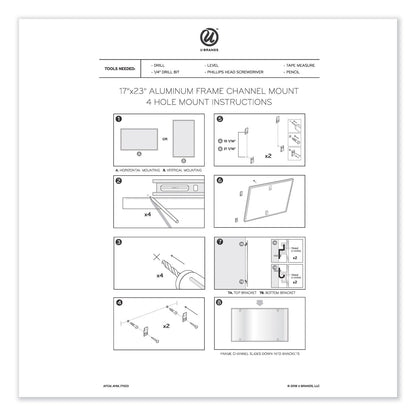 U Brands PINIT Magnetic Dry Erase Board, 24 x 18, White