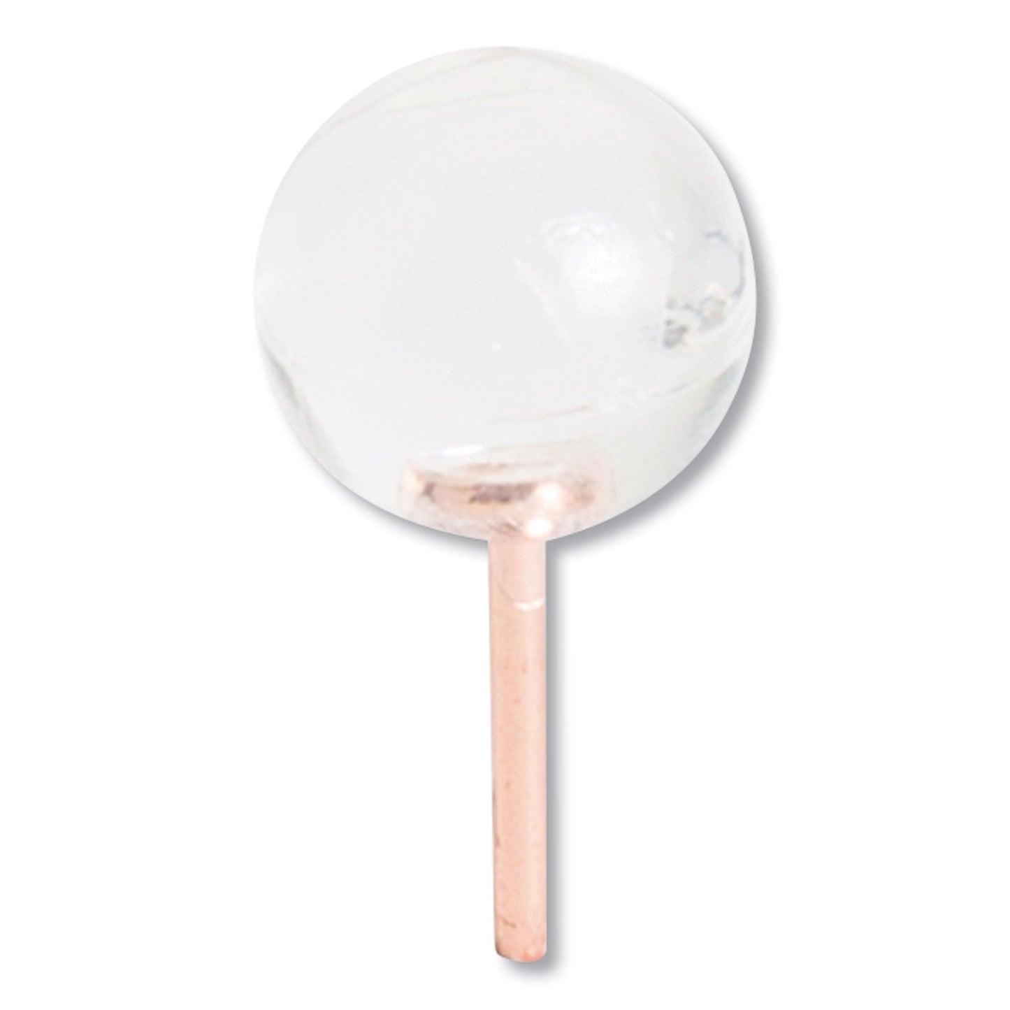 U Brands Fashion Sphere Push Pins, Plastic, Clear/Rose Gold, 0.44", 100/Pack