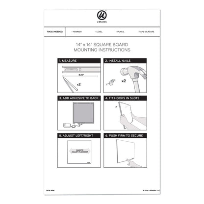 U Brands Tile Board Value Pack with Undated One Month Calendar, 14 x 14, White/Natural, 2/Set