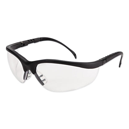 MCR Klondike Safety Glasses, Matte Black Frame, Clear Lens, 12/Box