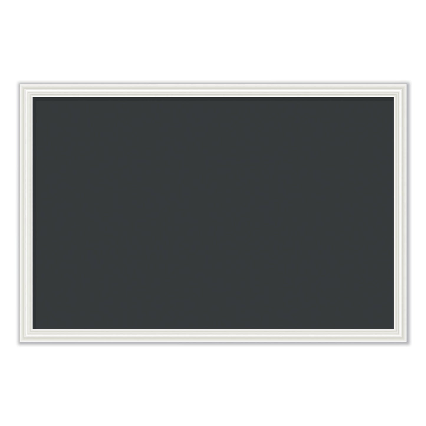 U Brands Magnetic Chalkboard with Decor Frame, 30 x 20, Black Surface/White Frame