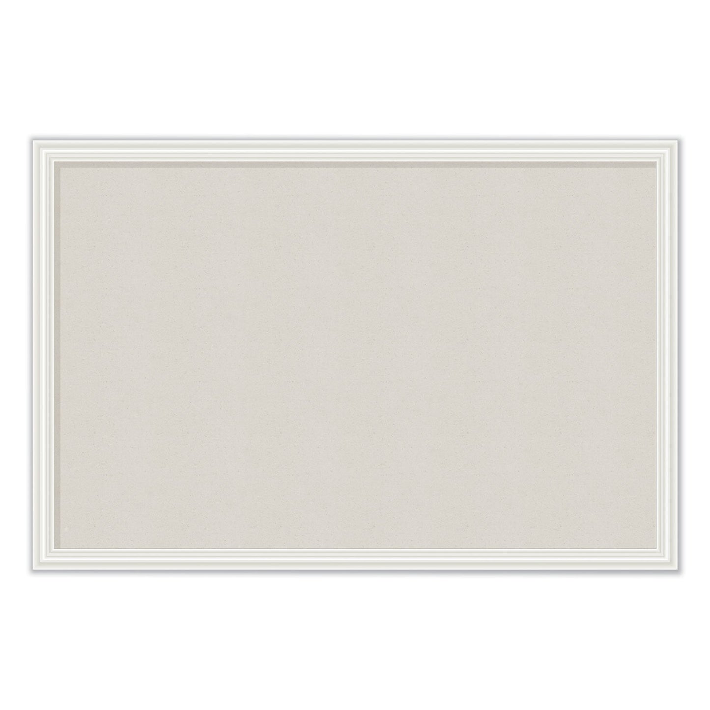 U Brands Linen Bulletin Board with Decor Frame, 30 x 20, Natural Surface/White Frame