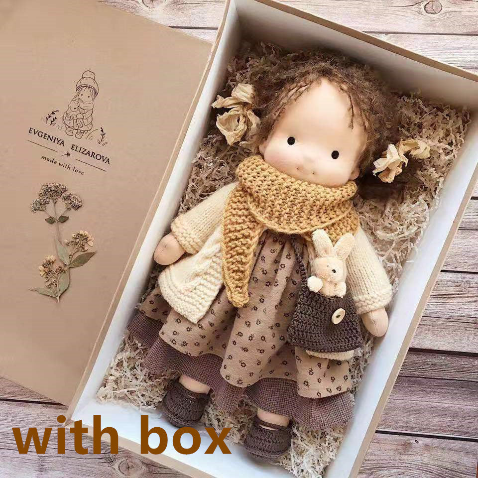 Handmade Plush Doll Golden Curly Girl Finished Product