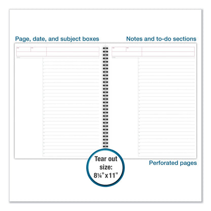 Cambridge Wirebound Guided Action Planner Notebook, 1-Subject, Project-Management Format, Gray Cover, 11 x 8.5, 80 Sheets