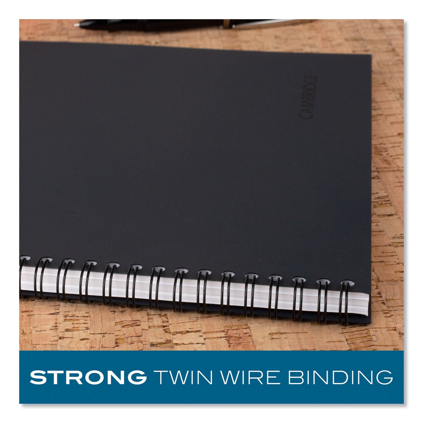 Cambridge Wirebound Guided QuickNotes Notebook, 1 Subject, List-Management Format, Dark Gray Cover, 11 x 8.5, 80 Sheets