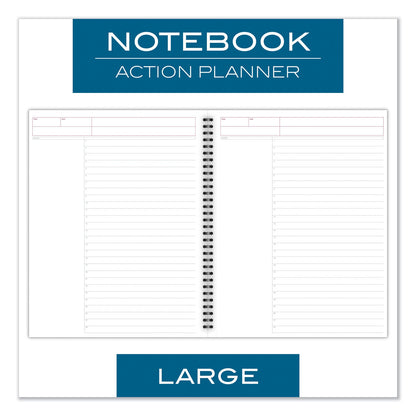 Cambridge Wirebound Guided Action Planner Notebook, 1-Subject, Project-Management Format, Gray Cover, 11 x 8.5, 80 Sheets