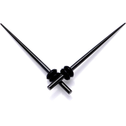 Black Anodized Titanium Micro Taper Straight Plug Set 14G to 8G