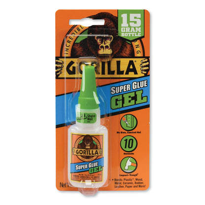 Gorilla Super Glue Gel, 0.53 oz, Dries Clear, 4/Carton