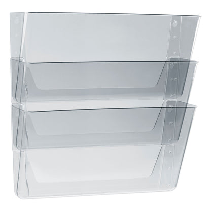Storex Wall File, 3 Sections, Legal Size 16" x 4" x 14", Clear, 3/Set
