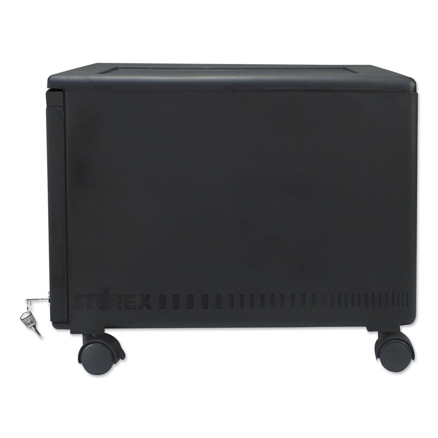 Storex Single-Drawer Mobile Filing Cabinet, 1 Legal/Letter-Size File Drawer, Black, 14.75" x 18.25" x 12.75"