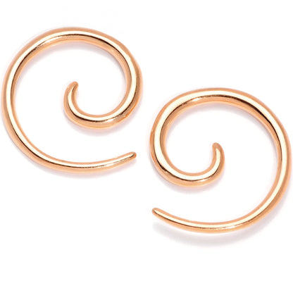 Rose Gold Tone Anodized Titanium Micro Spiral Taper Set 12G to 8G