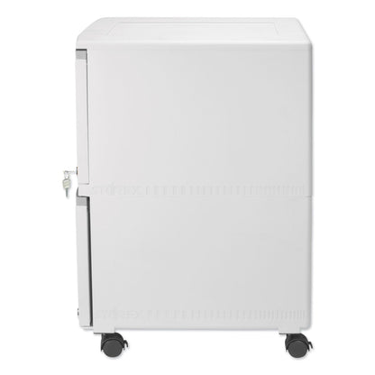 Storex Two-Drawer Mobile Filing Cabinet, 2 Legal/Letter-Size File Drawers, Gray, 14.75" x 18.25" x 26"