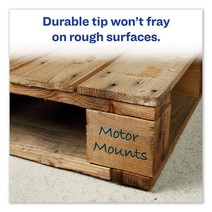 Avery MARKS A LOT Regular Desk-Style Permanent Marker, Broad Chisel Tip, Blue, Dozen (7886)