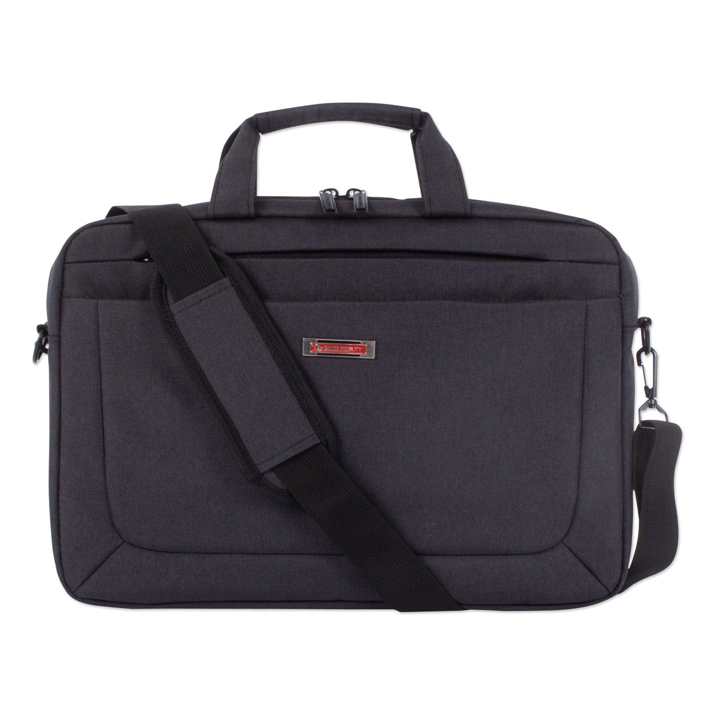 Swiss Mobility Cadence 2 Section Briefcase, Fits Devices Up to 15.6", Polyester, 4.5 x 4.5 x 16, Charcoal