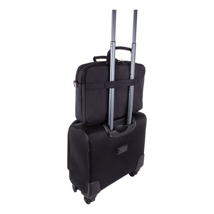 Swiss Mobility Cadence 2 Section Briefcase, Fits Devices Up to 15.6", Polyester, 4.5 x 4.5 x 16, Charcoal