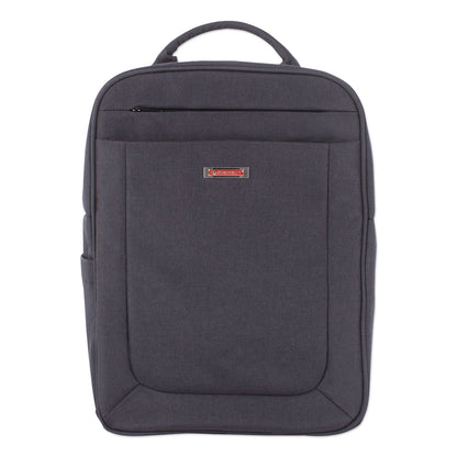Swiss Mobility Cadence 2 Section Business Backpack, Fits Devices Up to 15.6", Polyester, 6 x 6 x 17, Charcoal