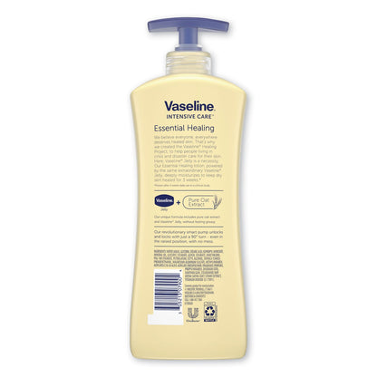 Vaseline Intensive Care Essential Healing Body Lotion, 20.3 oz, Pump Bottle, 4/Carton